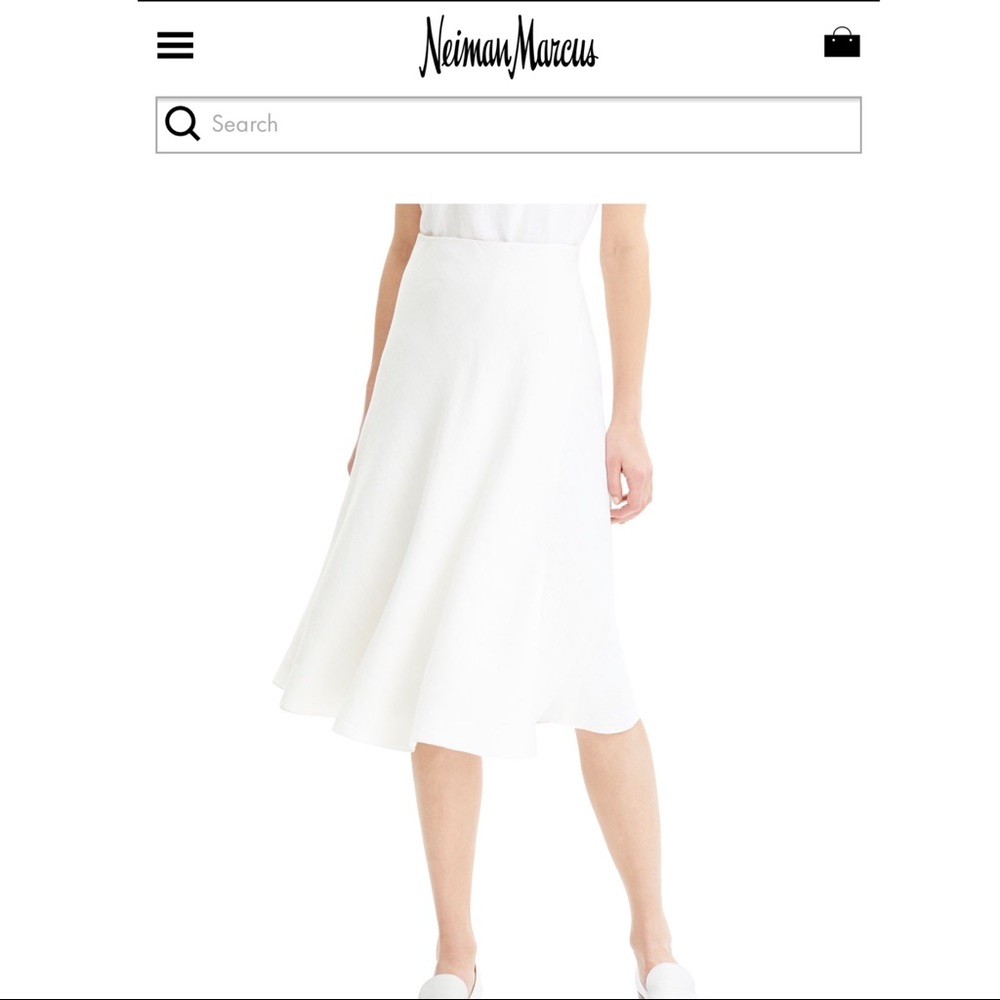 Theory herring faux wrap linen a line white skirt